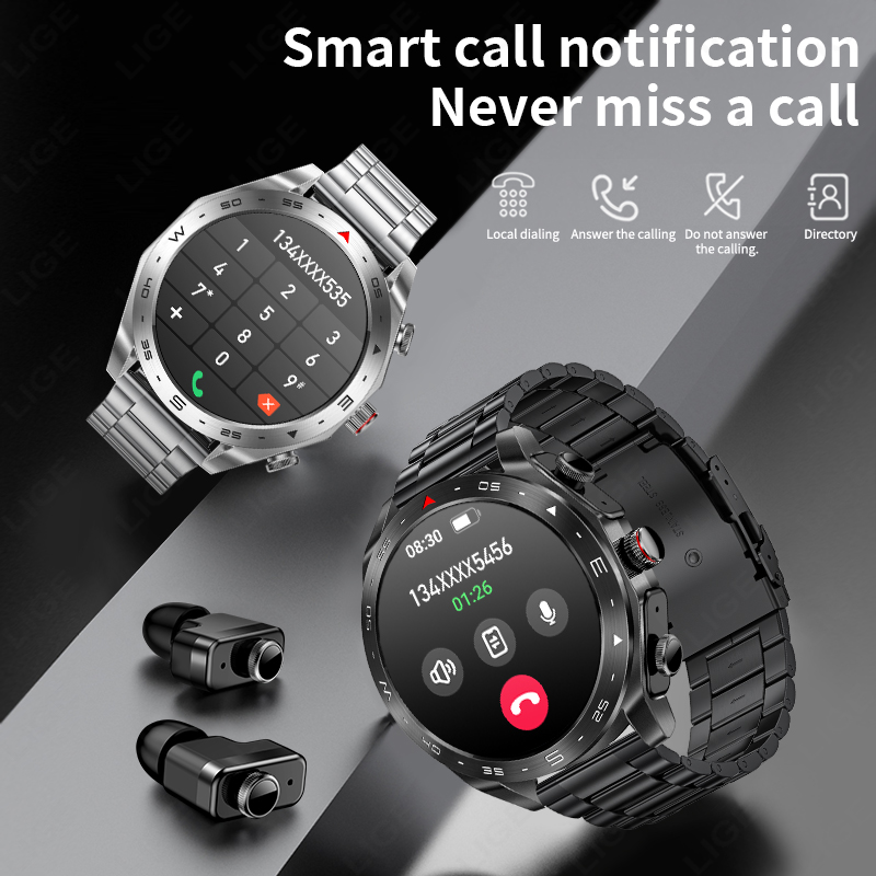 LIGE Smartwatch With Earbuds B - Smartwatch Headset ulasan dan harga