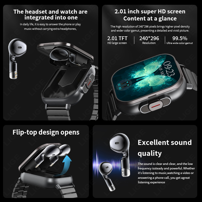 NFC Smart Watch TWS 2-in-1 Hea - Smartwatch Headset ulasan dan harga