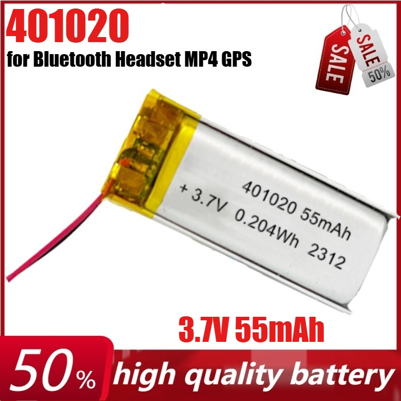 401020 3.7V 55mAh Lithium Poly - Smartwatch Headset ulasan dan harga