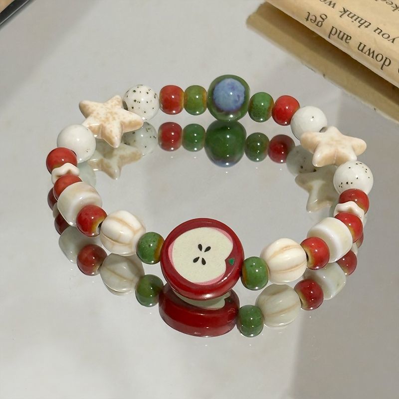 Retro Imitation Apple Ceramic  - Ceramic Link Bracelet ulasan dan harga