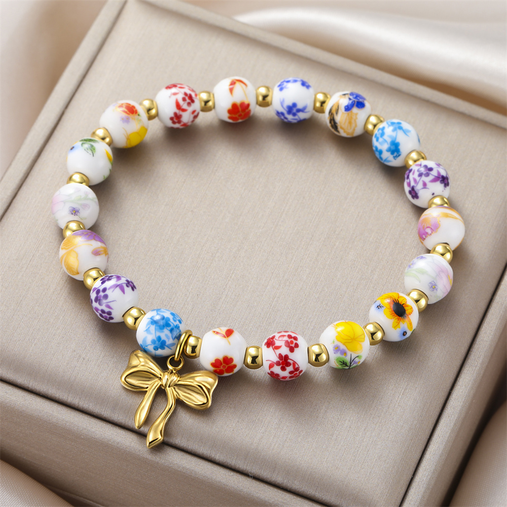 Colorful Ceramic Bead Bracelet - Ceramic Link Bracelet ulasan dan harga