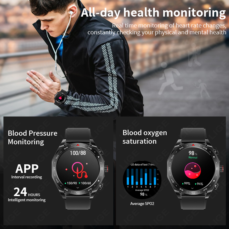 LIGE With Earbuds Bluetooth He - Smartwatch Headset ulasan dan harga